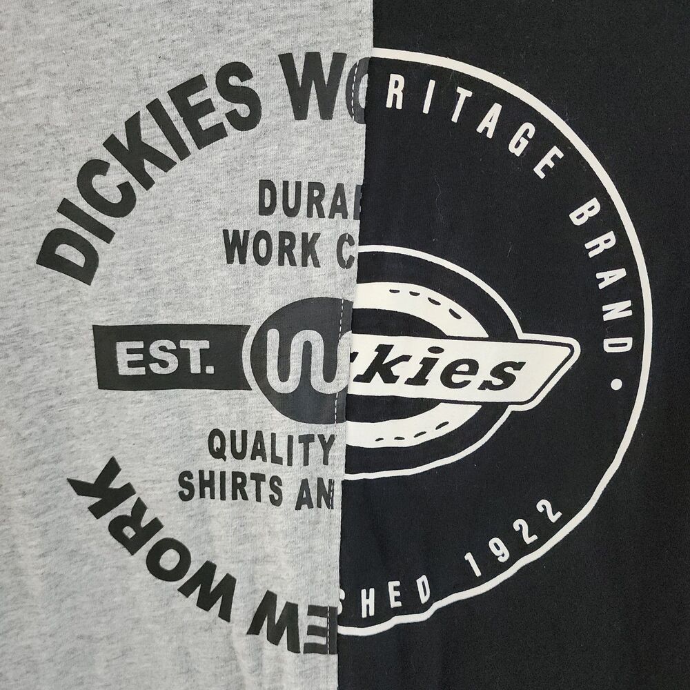 Dickies Two-Tone Split Logo T-Shirt Mini Dress Black Grey NWT Small - Picture 4 of 5